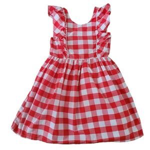 Max Studio Red Gingham Pinafore Dress